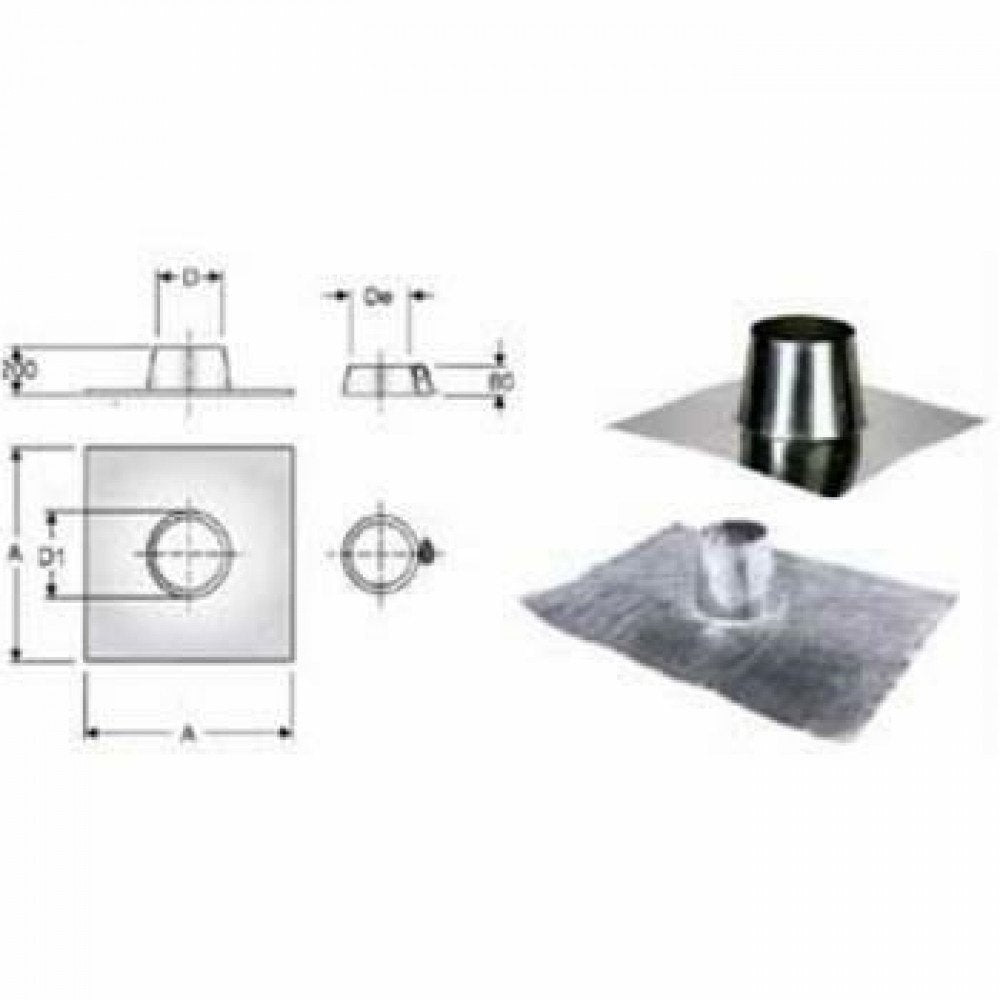 Inox doppia parete aisi 316 fald ale per tetti piani d.130 18008x