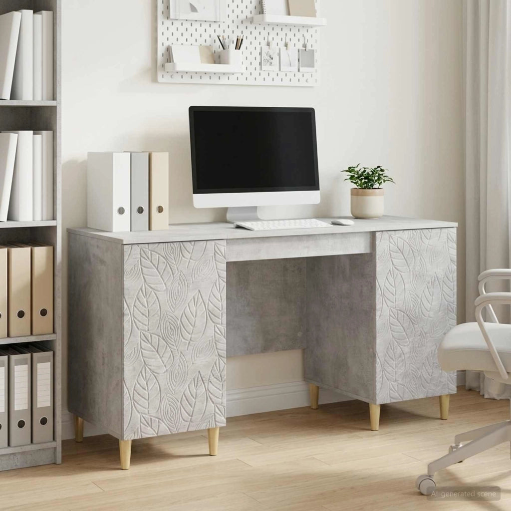 Scrivania Grigio Cemento 142,5 x 50 x 75 cm 3414615