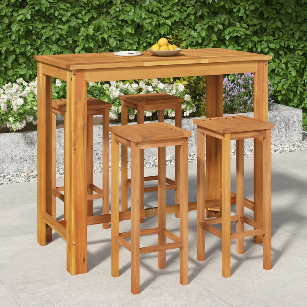 Set da Bar da Giardino 5 pz in Legno Massello di Acacia 3154392