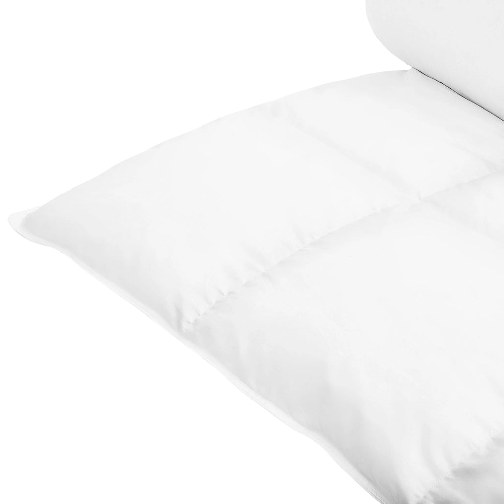 Piumino in cotone Japara bianco matrimoniale 155 x 220 cm imbottitura in piumino d'anatra trapuntato camera da letto