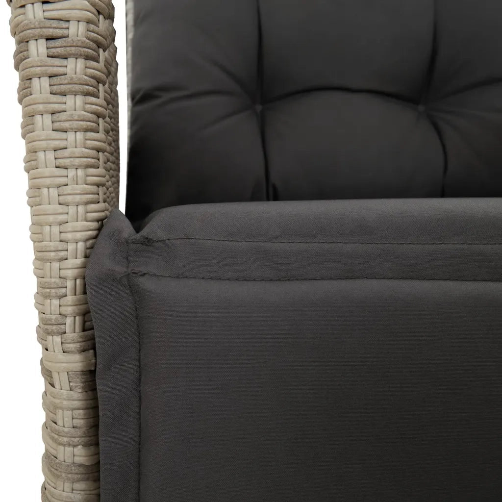 Set Pranzo da Giardino 5pz con Cuscini Grigio Chiaro Polyrattan 3213470