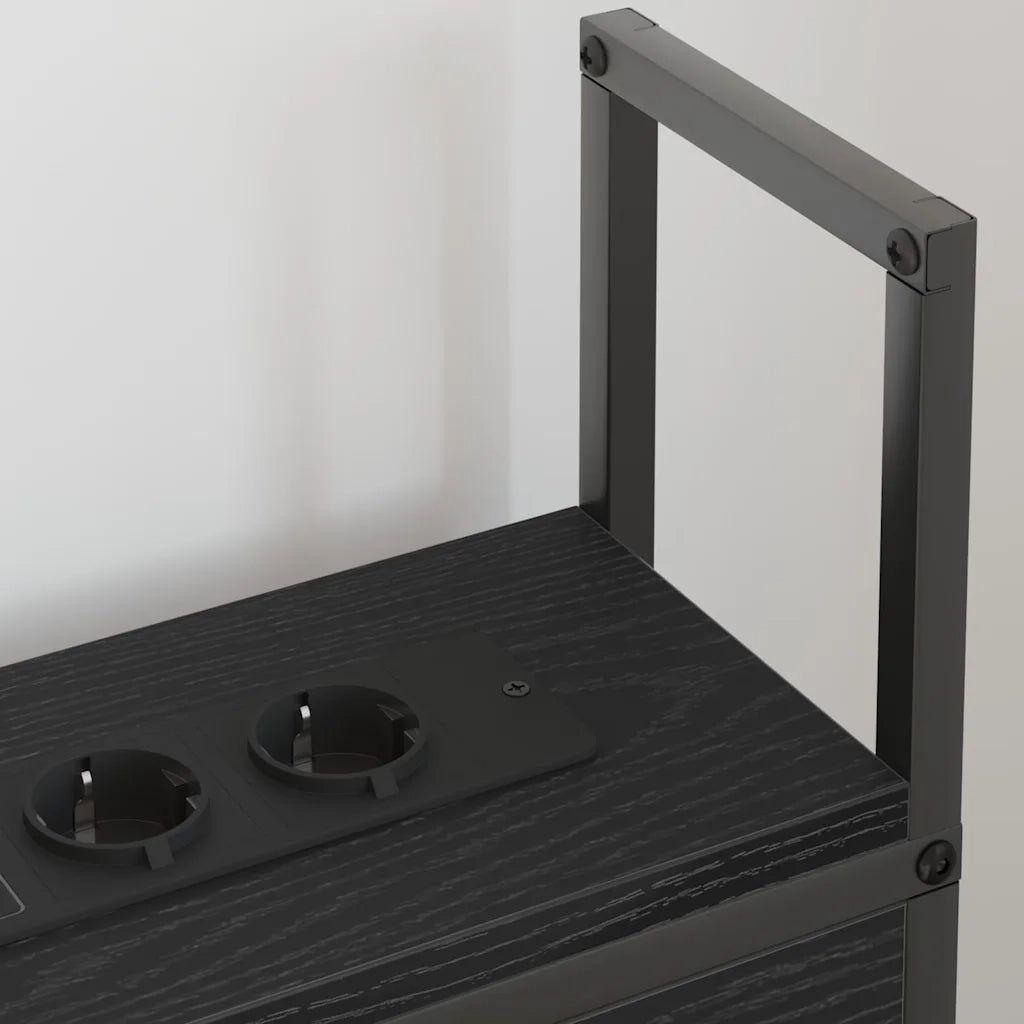 Testiera con Stazione di Carica e Storage Rovere nero 859775