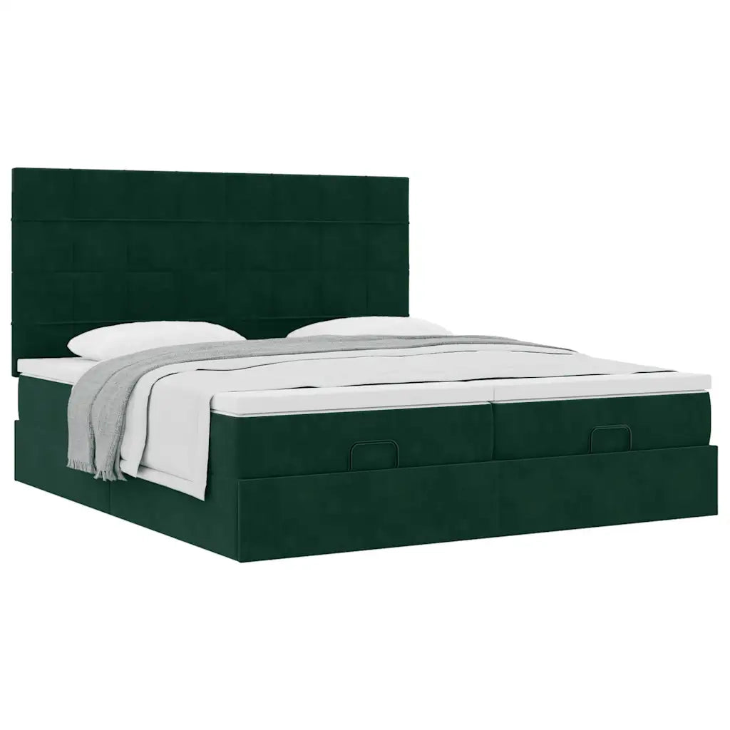 Struttura Letto Pouf con Materassi 200x200 cm Velluto 3313781