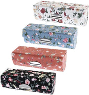 Organizzatore per Matite da Labbra Rotante - 4x Cassetta per Matite da Labbra - Disegno a Fiore Retro - Inclusa Specchietto - Leggero - Dimensioni 8,6x3,3x3 cm - Organizzatore per Trucco