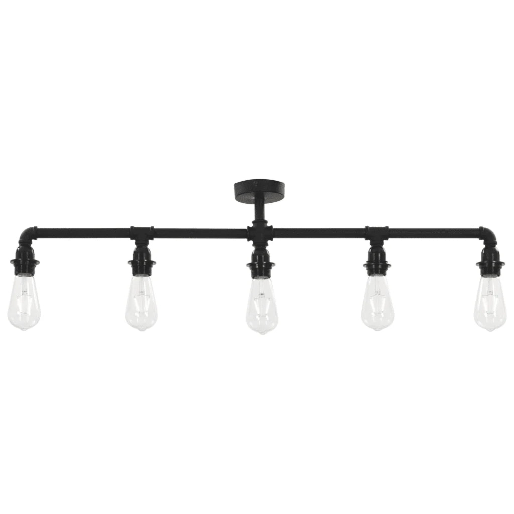 Lampada da soffitto in stile steampunk moderno 95 x 18 cm atmosfera accogliente metallo nero 02_0046434
