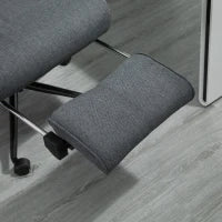 Sedia da Ufficio Ergonomica ad Altezza Regolabile con Braccioli e Poggiapiedi, 66x70x115-123 cm, Grigia
