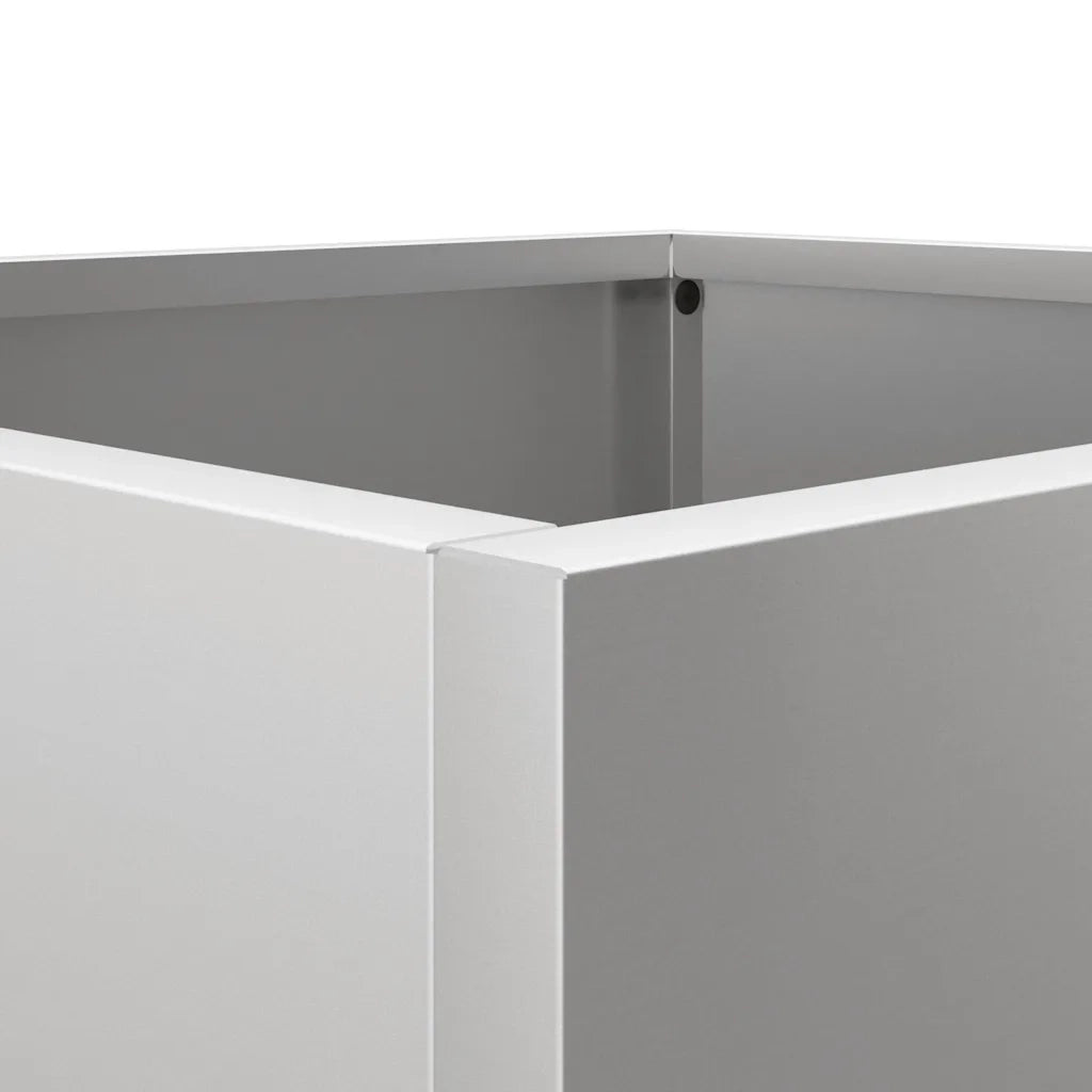Fioriera | Cassetta per fiori | Vaso Argento 32x30x29 cm in Acciaio Zincato