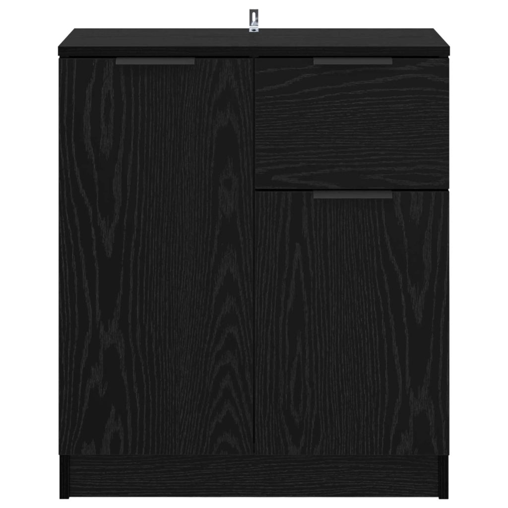 Credenza Rovere Nero 60 x 30 x 70 cm Legno multistrato