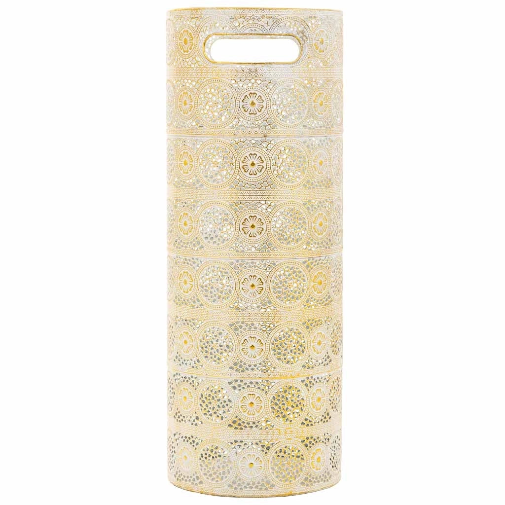 Portaombrelli tondo in metallo dorato 20x20x53h
