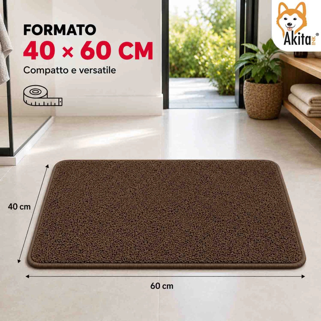 Akitaink Tappeto Multiuso in Microfibra 40x60 cm Marrone