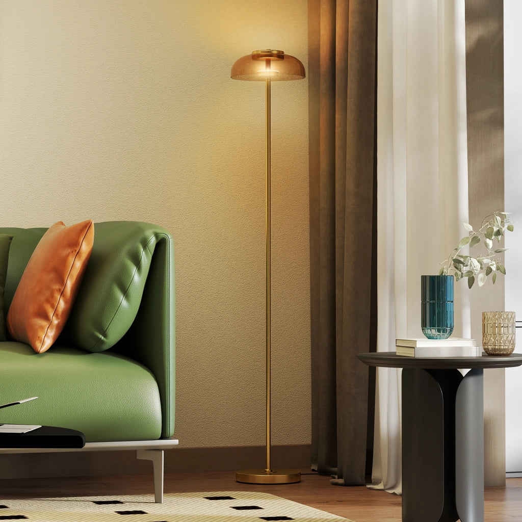 Lampada da terra per soggiorno LED ¨C zephmum ¨C ottone ?25x134cm