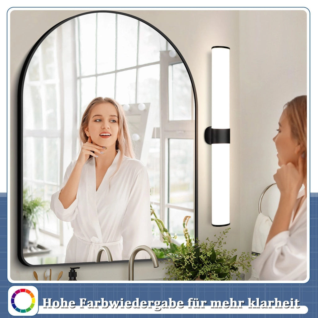 ZMH Lampada da Parete a LED per Specchio da Bagno Nera 60 cm 8 W IP44 per Camera da Letto