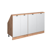 Set di mobili sottotetto Rion Ondulazione bianca/Rovere dorato 140 cm Set di 2 Vicco