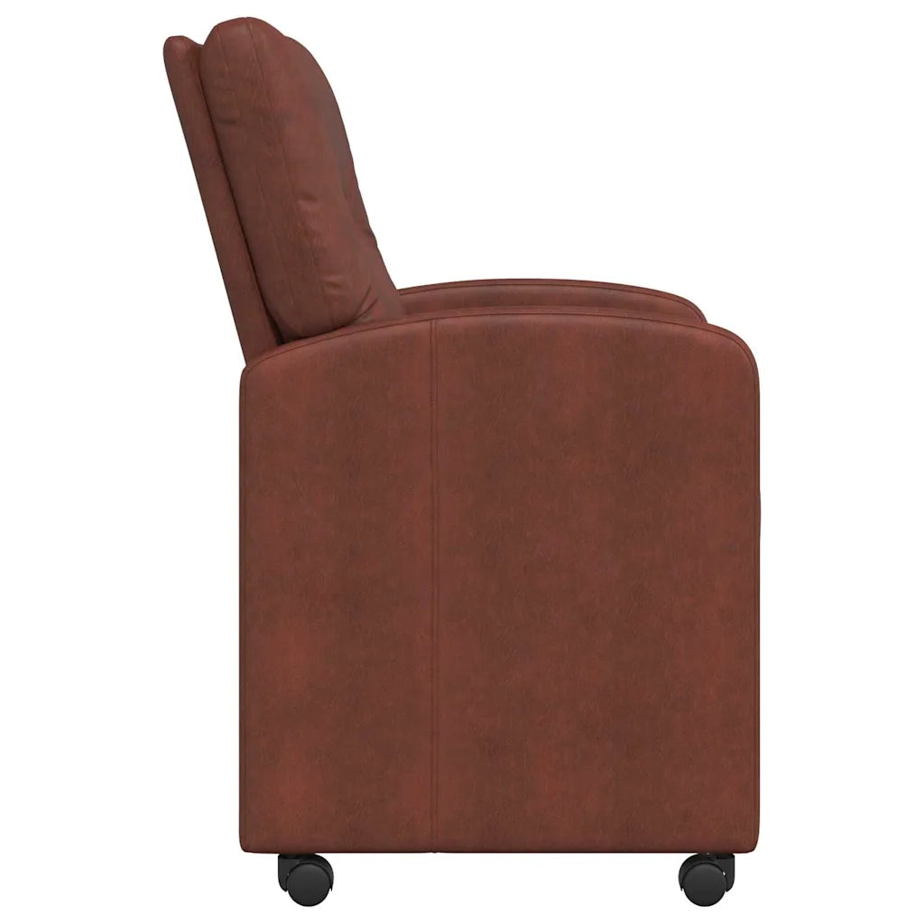 Sedie da Pranzo con Ruote 2 pcs Marrone lucido 57 x 67 x 95 cm