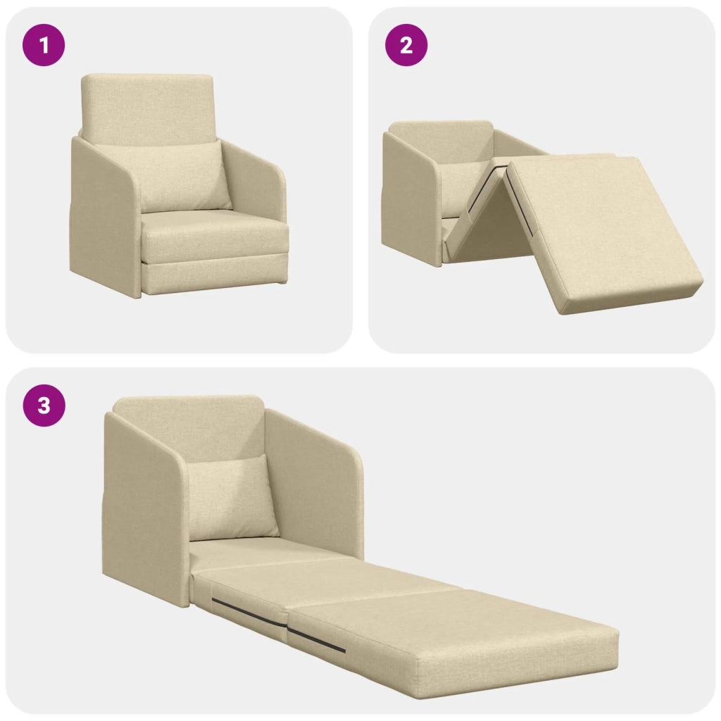 Divano letto Crema 65 x 80 x 83 cm Tessuto 4106643