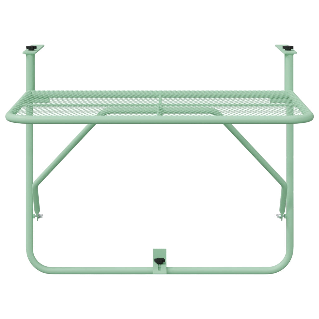 Tavolo Appendibile da Balcone - Verde Menta, 60x40 cm, Acciaio