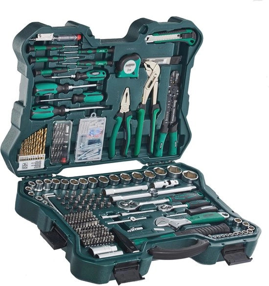 Set di attrezzi e chiavi per la meccanica 303 pezzi - Assortimento completo per progetti di fai da te