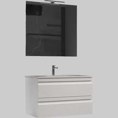 BASE SOSPESA LUANA CM 80 CANNETTATA BIANCO NEVE - 1 pezzi - Idroweb