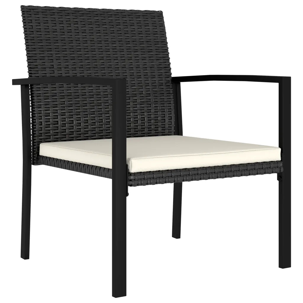 Sedie da Pranzo per Giardino 4 pz | Sedie da Esterno in Polyrattan Nero