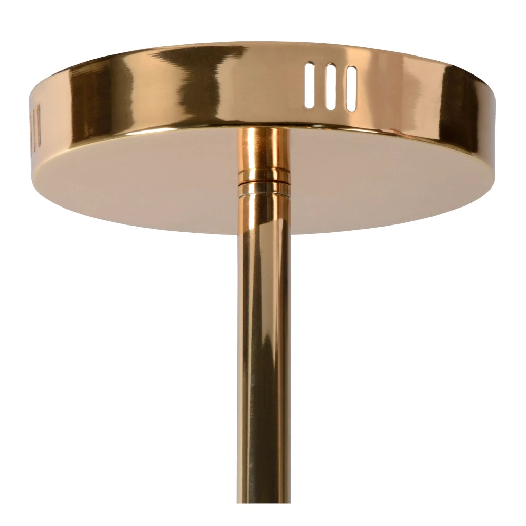 Lampadario Alara Lucide ottone vetro fumé Ø72cm 6xG4