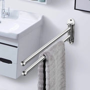 Sostegno per Asciugamano con Rotazione 180° in Acciaio Inossidabile - Braccia Doppie per Bagno o Cucina