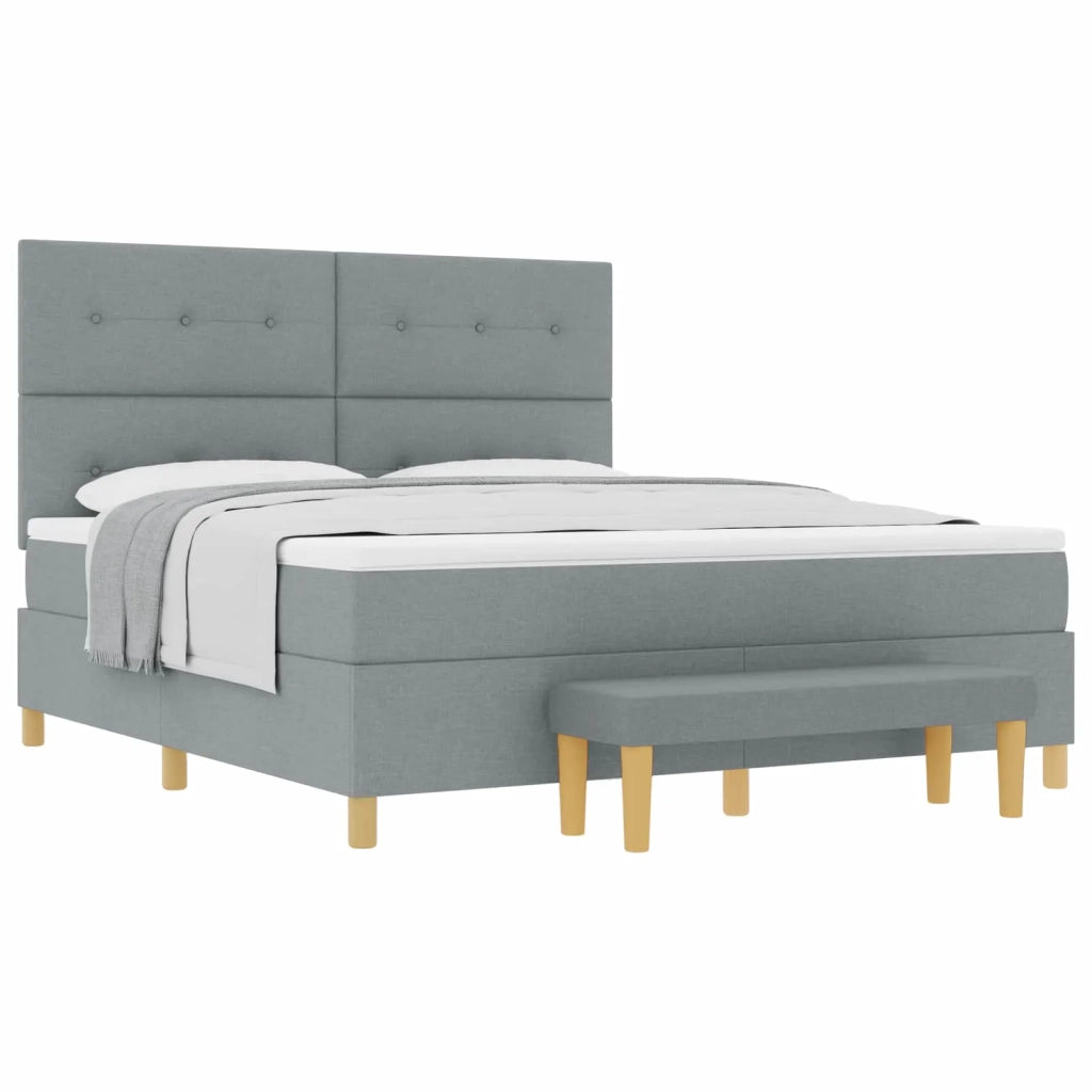 Letto a molle con materasso Grigio chiaro 180 x 200 cm Tessuto