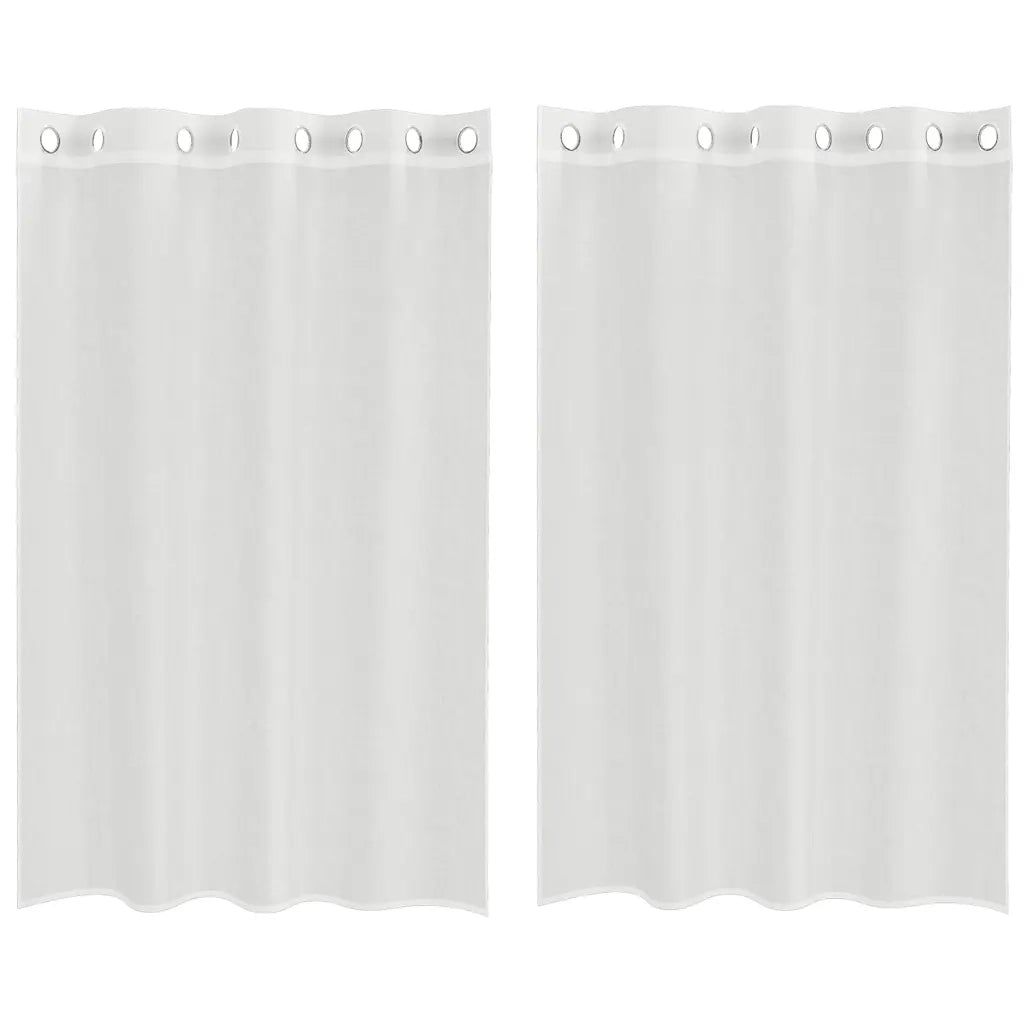 Tende in Voile con Occhielli 2 pz Bianco