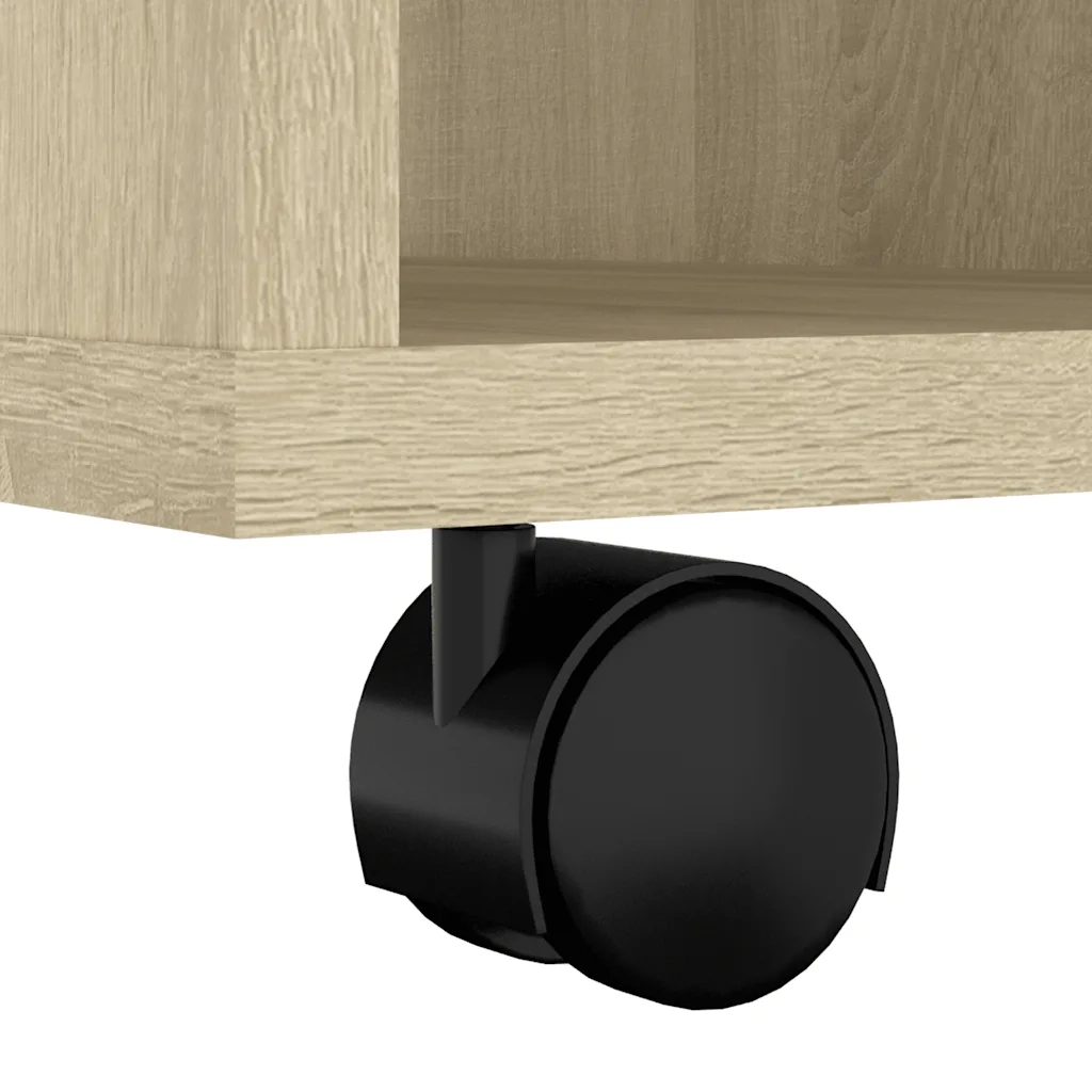 Mobiletto con Ruote Rovere Sonoma 60x53x72 cm Legno Multistrato 808461