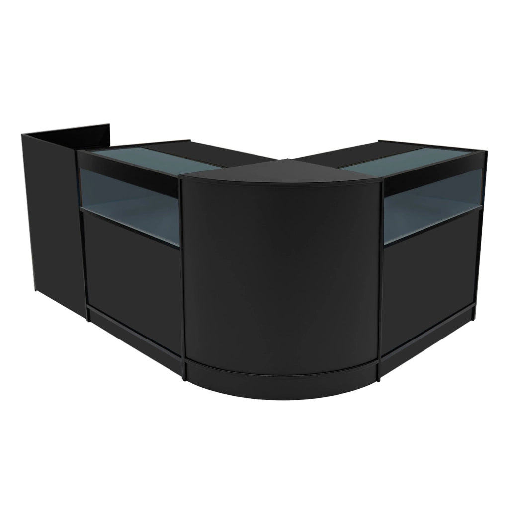 Set Banconi Negozio Nero Luna LED B900 CM60 TB60 con Serrature e Vetrina
