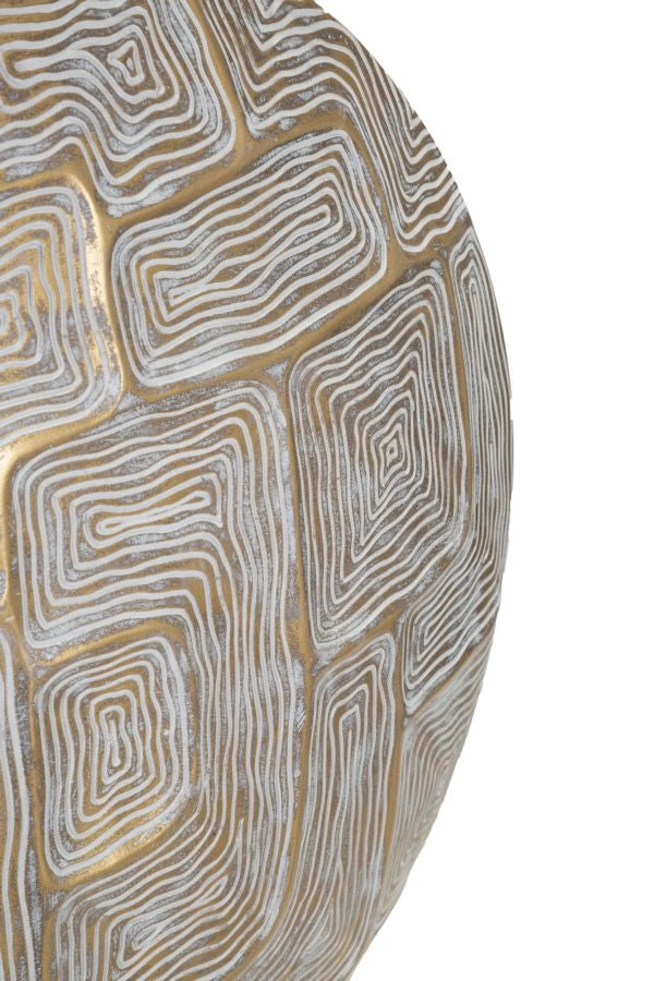 Vaso Resina Eclips 48x13x44,5 cm in Resina Oro e Bianco