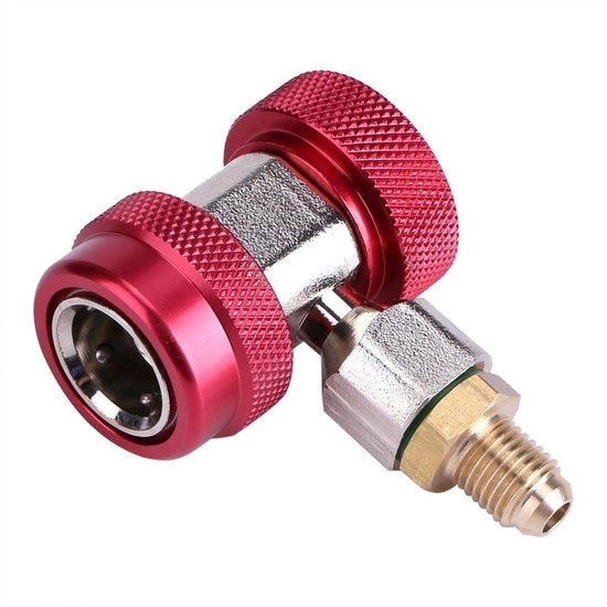 Adattatore di connessione rapida per R134A - Progettazione sicura - Connessione rapida con lato alto - Scarico refrigerante - Adatto per climatizzazione auto.