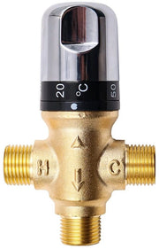 Mangiatutto a termostato con maniglia in ottone - miscelatore doccia - doccia a 12 cm - termostato - impermeabile - adatto per bagno/cucina