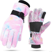 Guanti da Sci per Bambine - Guanti da Neve - Guanti da Sci Caldi - Impermeabili e Resistenti al Vento - Guanti da Neve - per Ragazze di 9-15 Anni - 23,5 x 10 Cm - Adatti per Sci, Escursioni e Bicicletta - Rosa