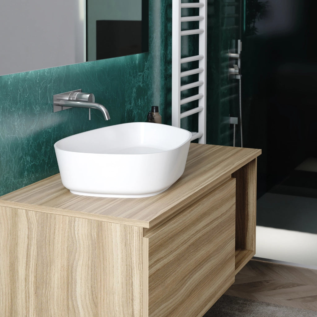 LAVABO DA APPOGGIO IN CERAMICA BIANCA MODELLO NEBULA 55 - 54,5X42X14  CM  - BAR