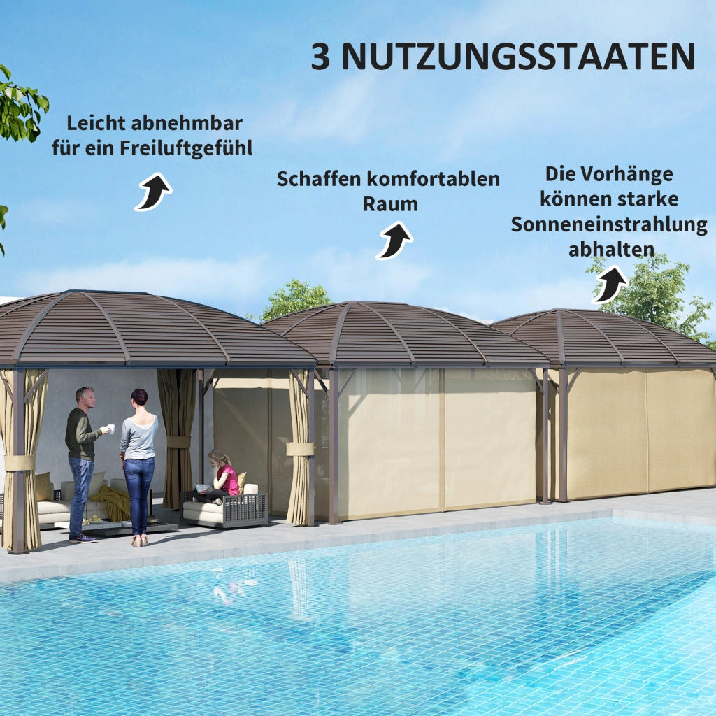 Gazebo da giardino ¨C zephmum ¨C marrone 400x300x280 cm