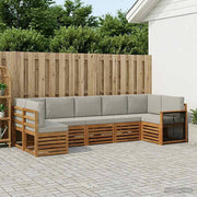 Set di divani da esterno 6 pz Naturale e Grigio Chiaro 3384802