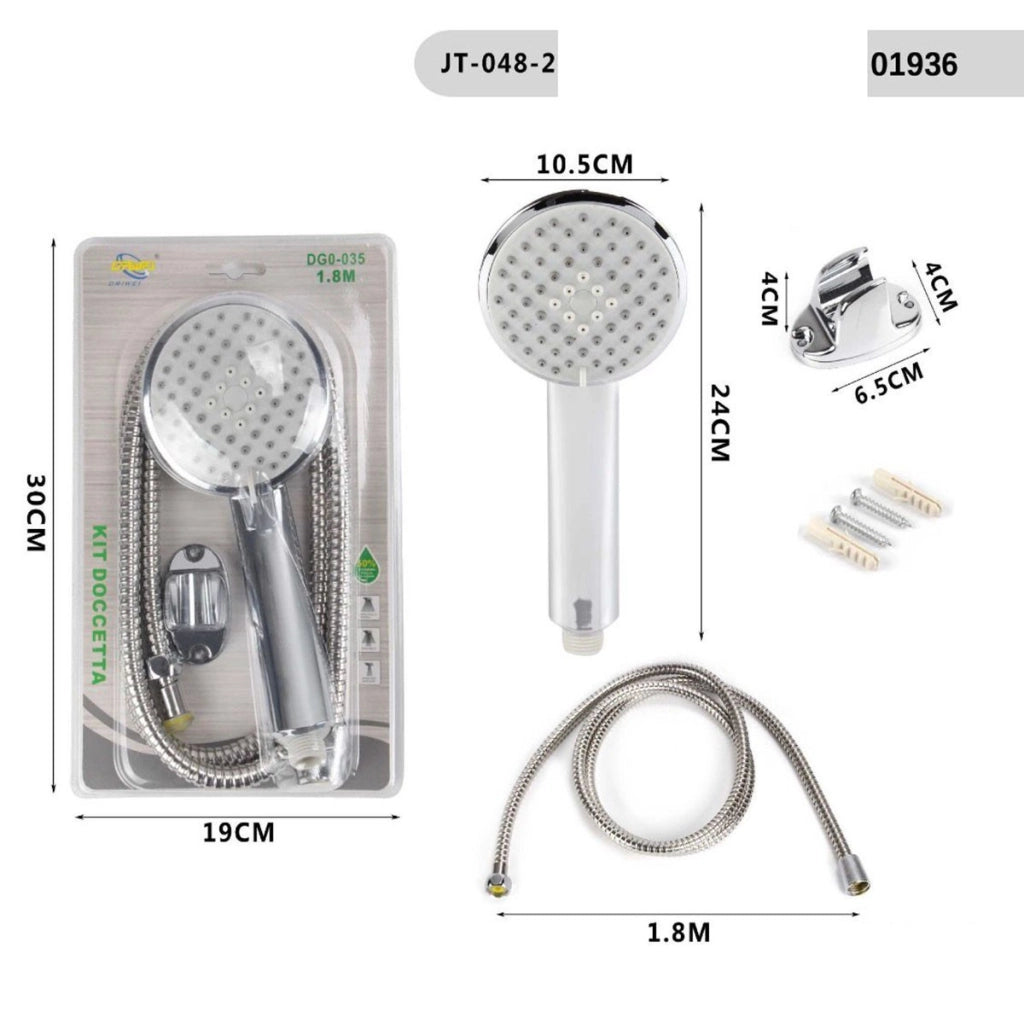 KIT DOCCETTA CROMATA CON FLESSIBILE 1,8M SUPPORTO BAGNO DOCCIA JT-048-2 01936