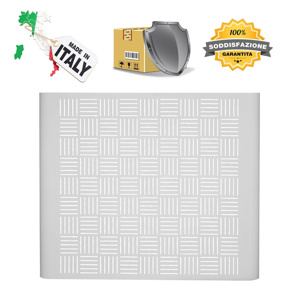 Copri Condizionatore da Esterno Small 90x46/52x70 cm in Acciaio Zincato Bianco