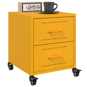 Comodini 2 pz Giallo Senape 36x39x43,5 cm in Acciaio