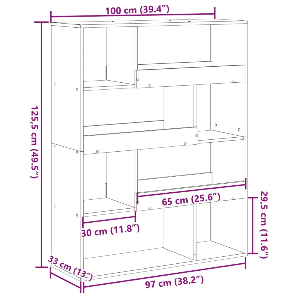 Libreria Bianca 100x33x125,5 cm in Truciolato