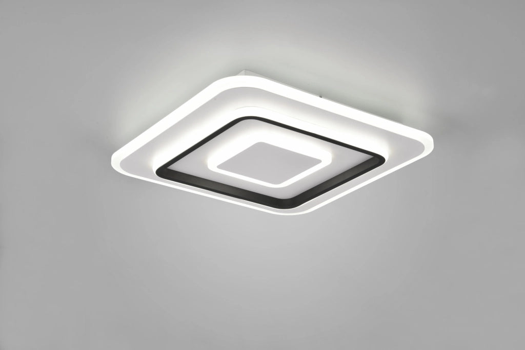 Plafoniera LED quadrata 39,5cm 46W con telecomando bianca