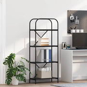 Libreria-Scaffale per Libri-Mobile di Stoccaggio Rovere Nero 60 x 30 x 146 cm Legno multistrato 961472