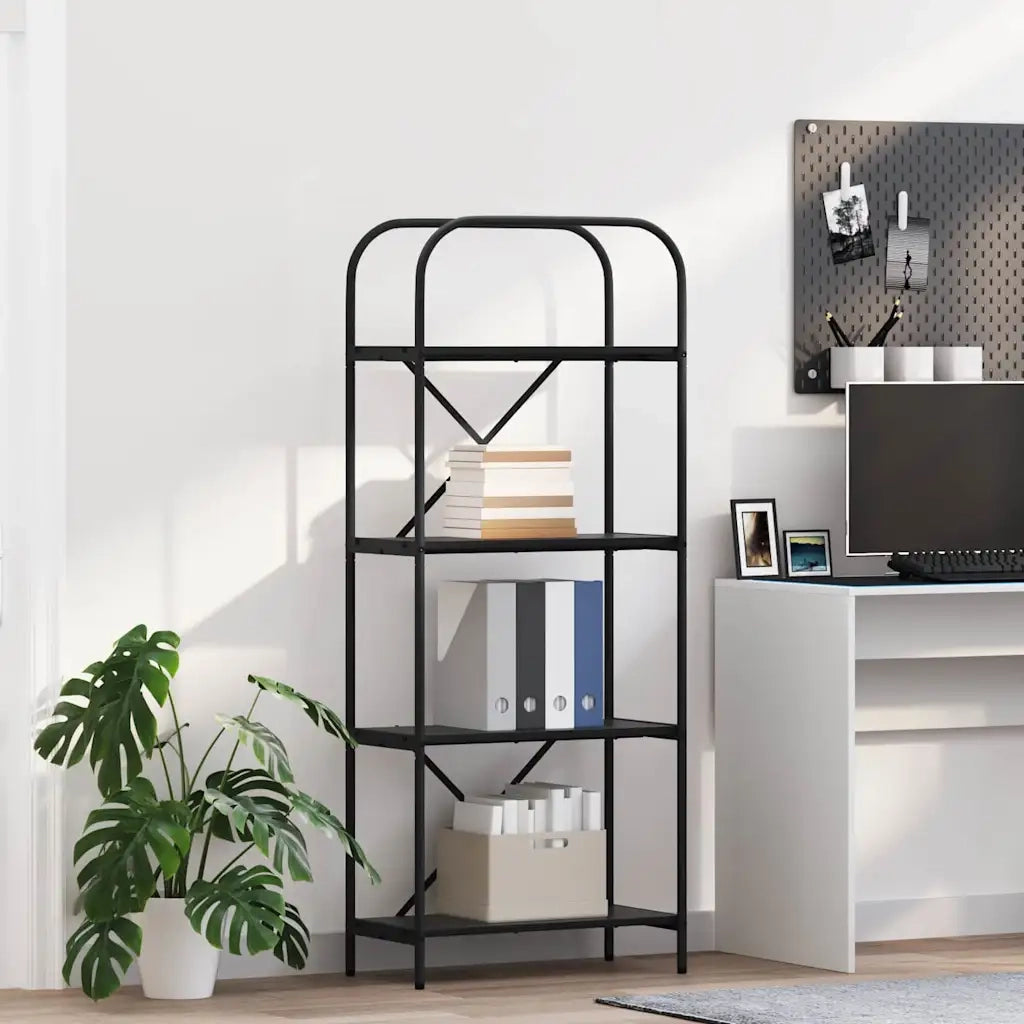 Libreria-Scaffale per Libri-Mobile di Stoccaggio Rovere Nero 60 x 30 x 146 cm Legno multistrato 961472