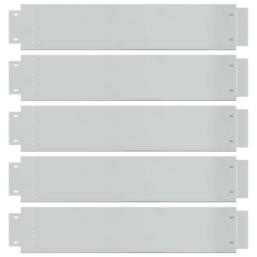 Pannelli di Recinzione per Prato 5 pz Acciaio Zincato 100x19 cm 142668