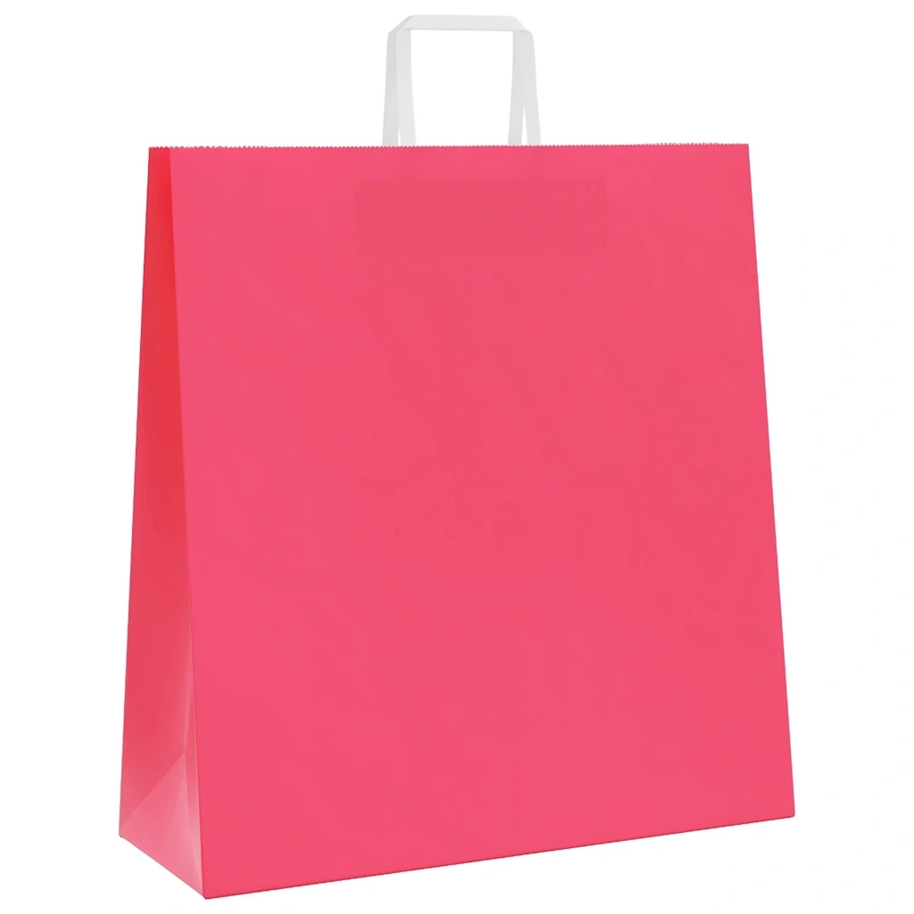 Sacchetti di Carta 250 pz con Manici Rosa 45x17x48 cm 4101905