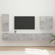 Set di Mobiletto da TV a Parete 6 pcs Grigio cemento
