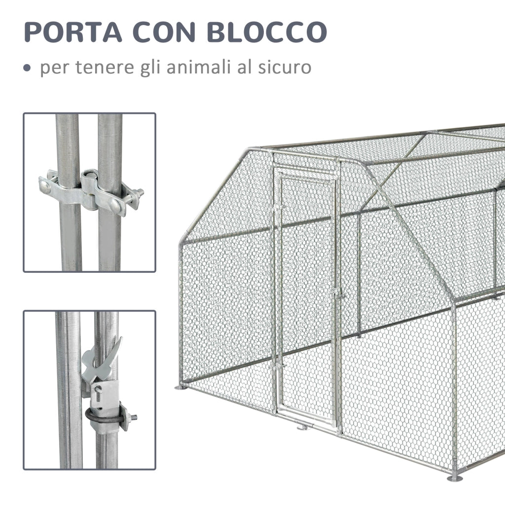 Pollaio Gabbia per Galline da Esterno 280x570x195 cm in Metallo