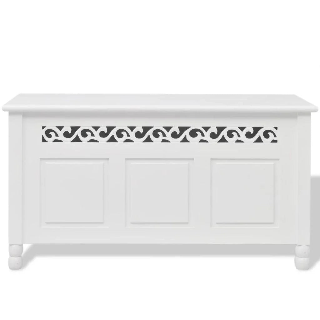 Pouf/sgabello/panca contenitore/mobile in stile barocco bianco 3002032