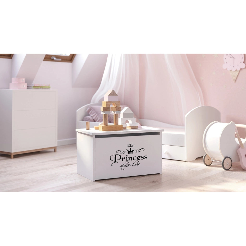 Cesta Portagiochi Daria Princess in Legno Bianco