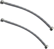 Set di attacco per tubi da 2 pezzi - Seringa di acciaio inossidabile flessibile da 400 mm - 1/2 pollice maschio/femmina - Per gru/mangiafuoco - Rivestimento in acciaio inossidabile - Temperatura massima 90 °C - Seringa di attacco supplementare